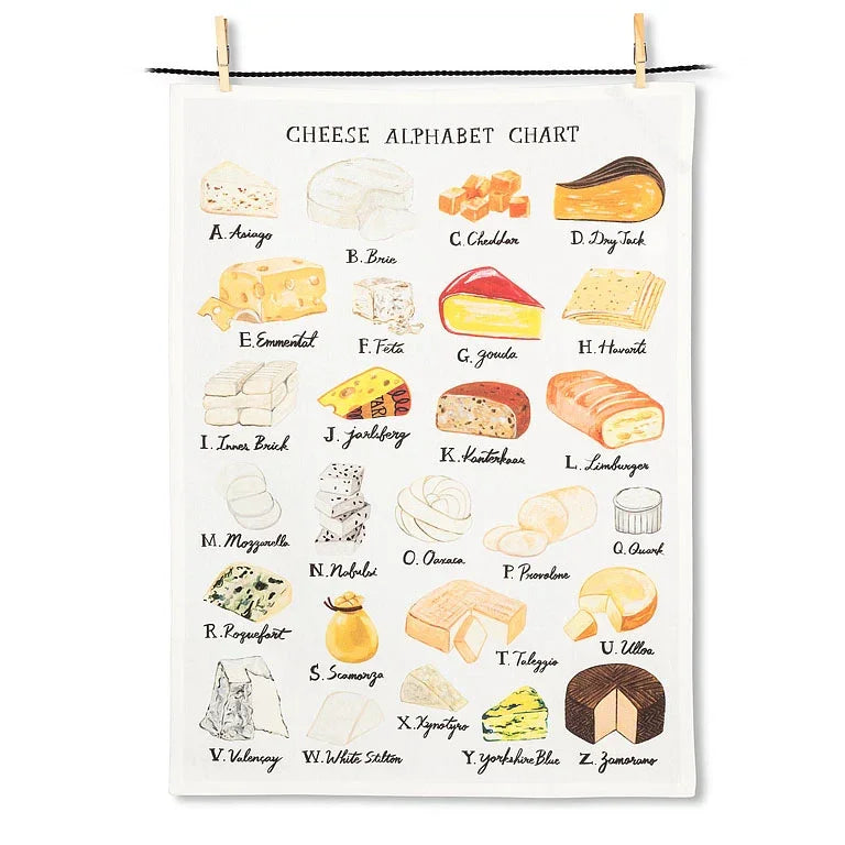 Cheese Alphabet Tea Towel - Marcel’s Culinary Experience