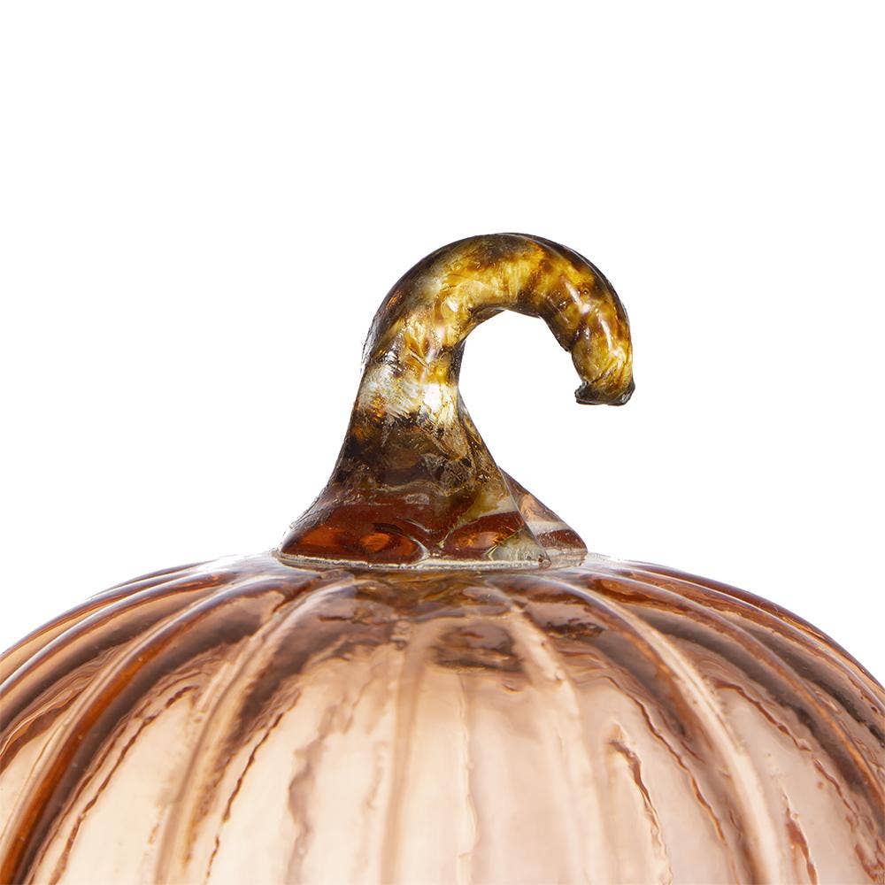 Amber Glow Glass Pumpkin