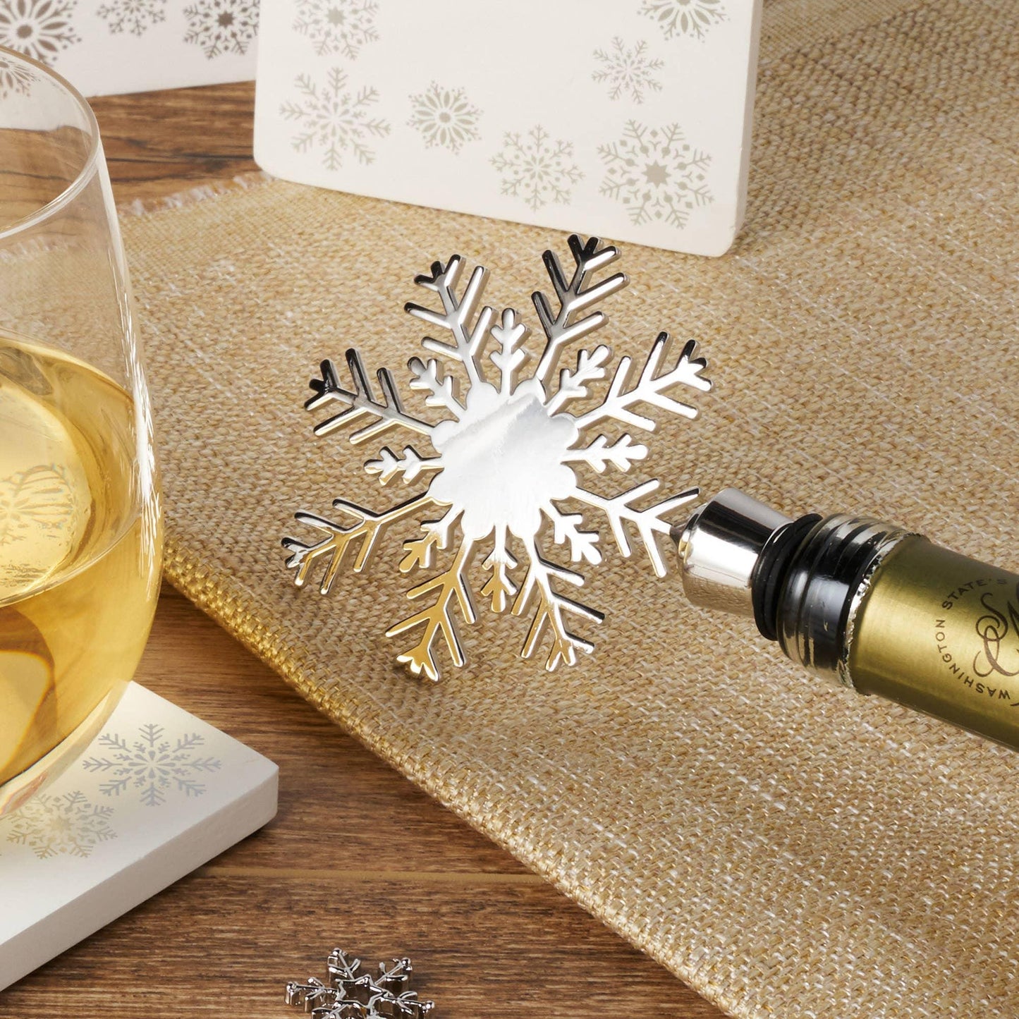 Metal Snowflake Wine Bottle Stopper - Marcel’s Culinary Experience