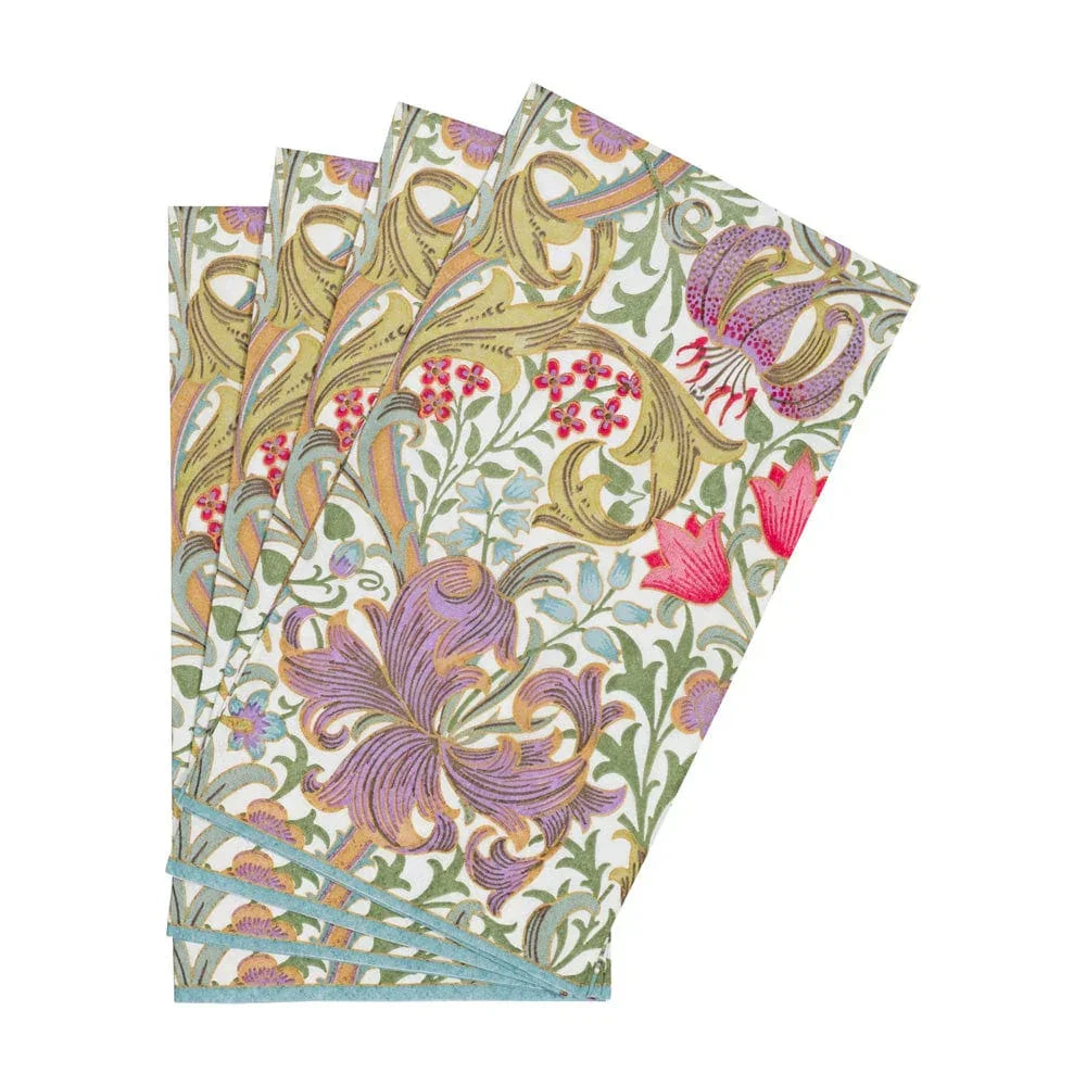 Caspari Golden Lily-Ivory Guest Towel Napkins - 15 Per Package - Marcel’s Culinary Experience