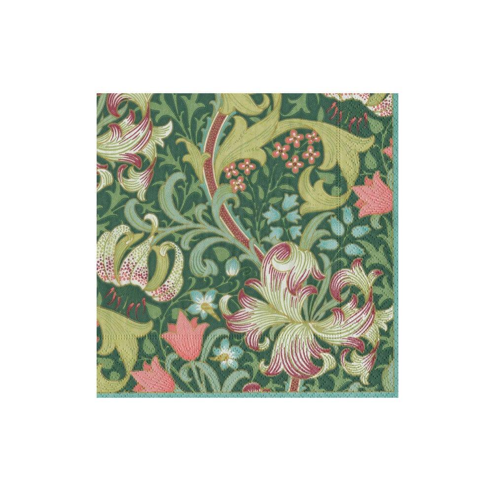 Caspari Golden Lily Forest Cocktail Napkins - 20 Pack