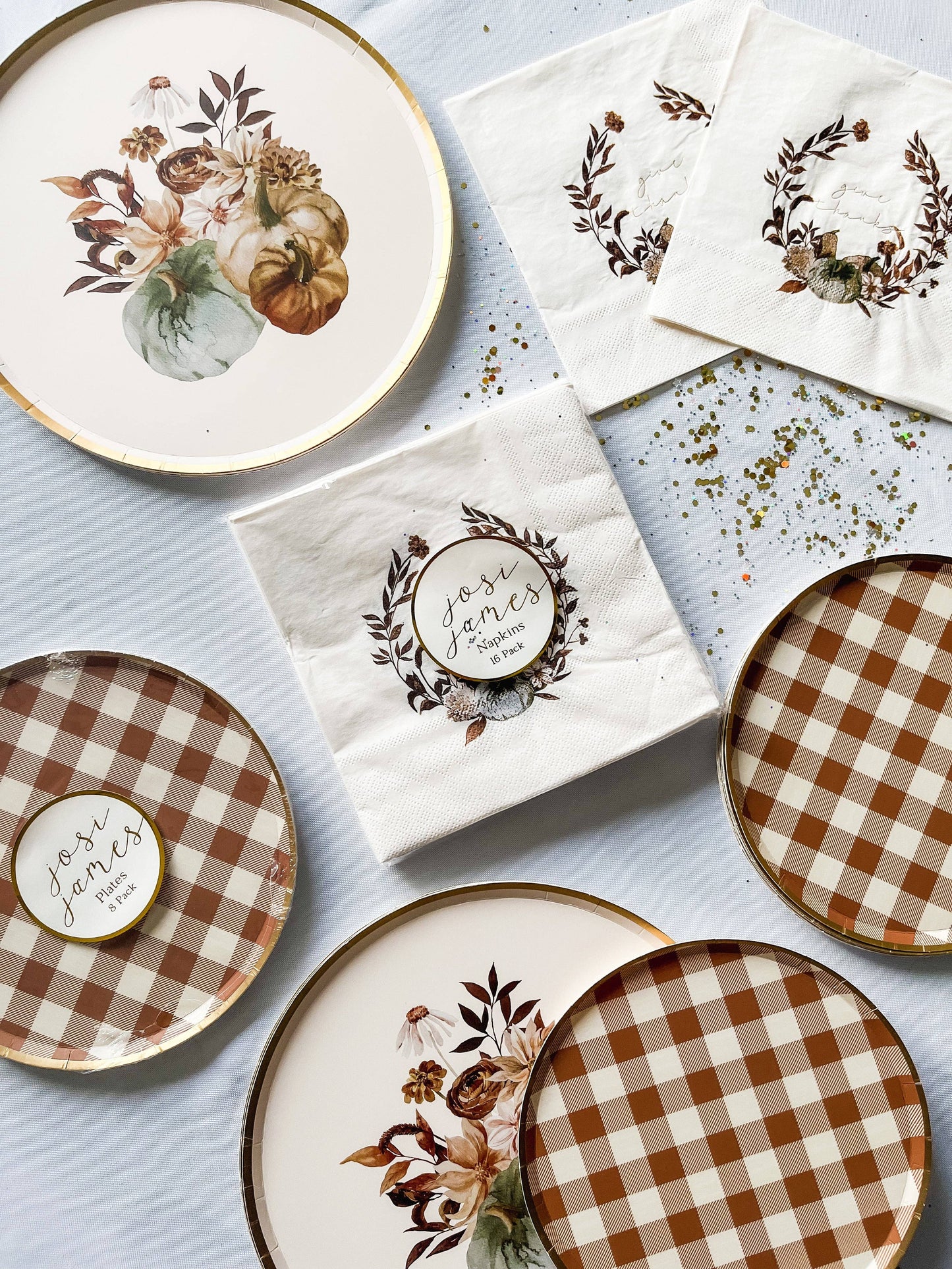 Fall Plaid Plate (8pcs)