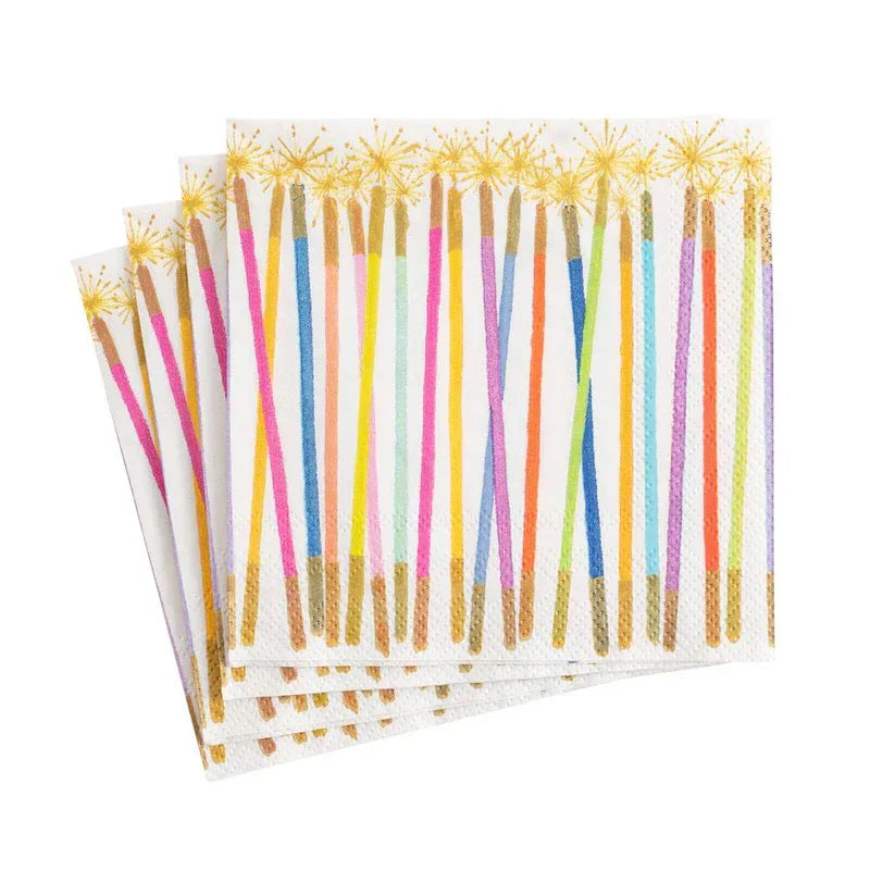 Caspari Party Candles Paper Cocktail Napkins - 20 Per Package - Marcel’s Culinary Experience
