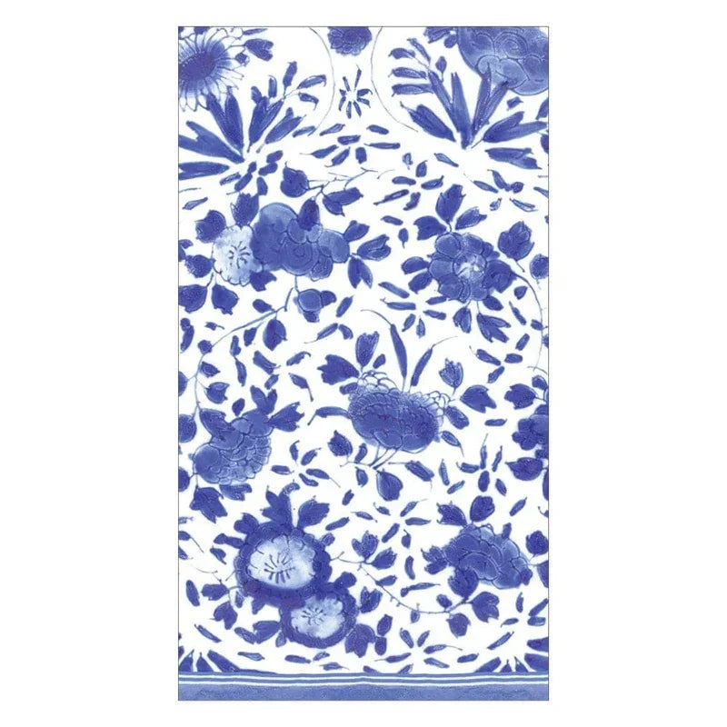 Caspari Delft Paper Guest Towel Napkins in Blue - 15 Per Package - Marcel’s Culinary Experience