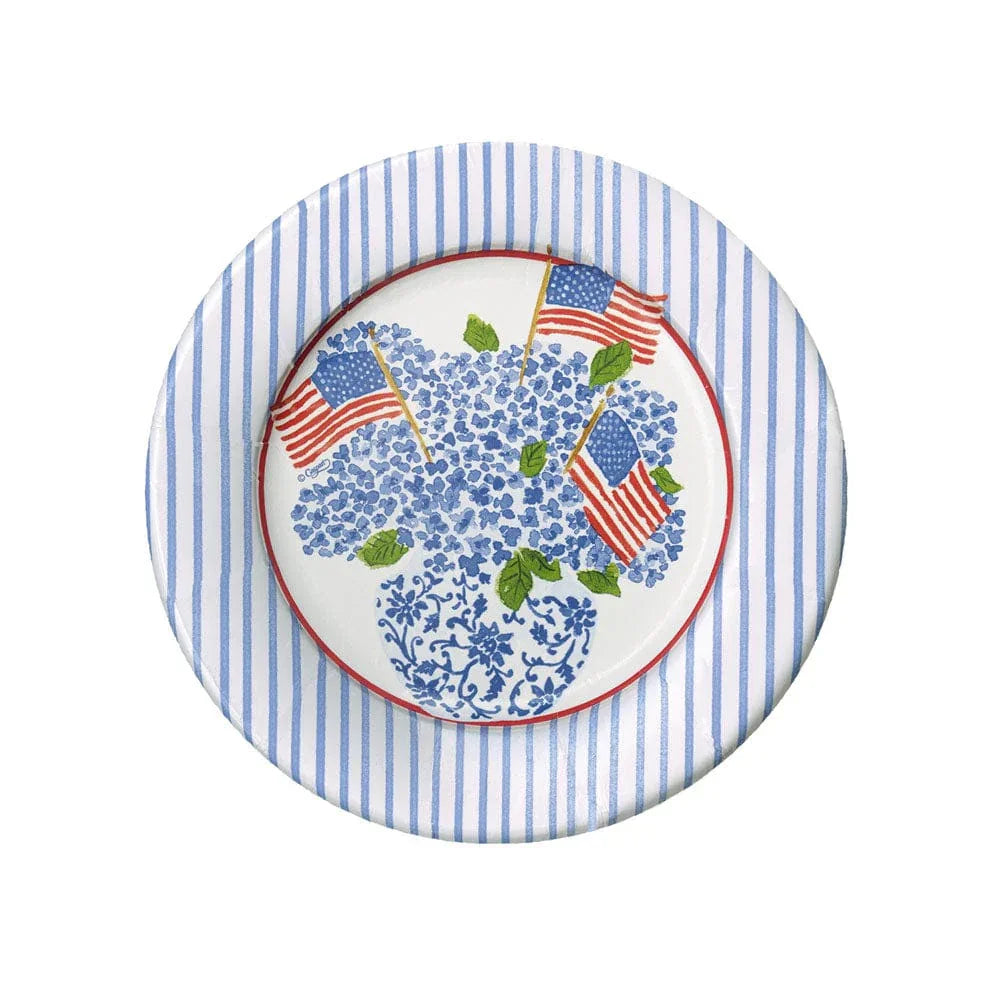 Flags And Hydrangeas Salad/Dessert Plates