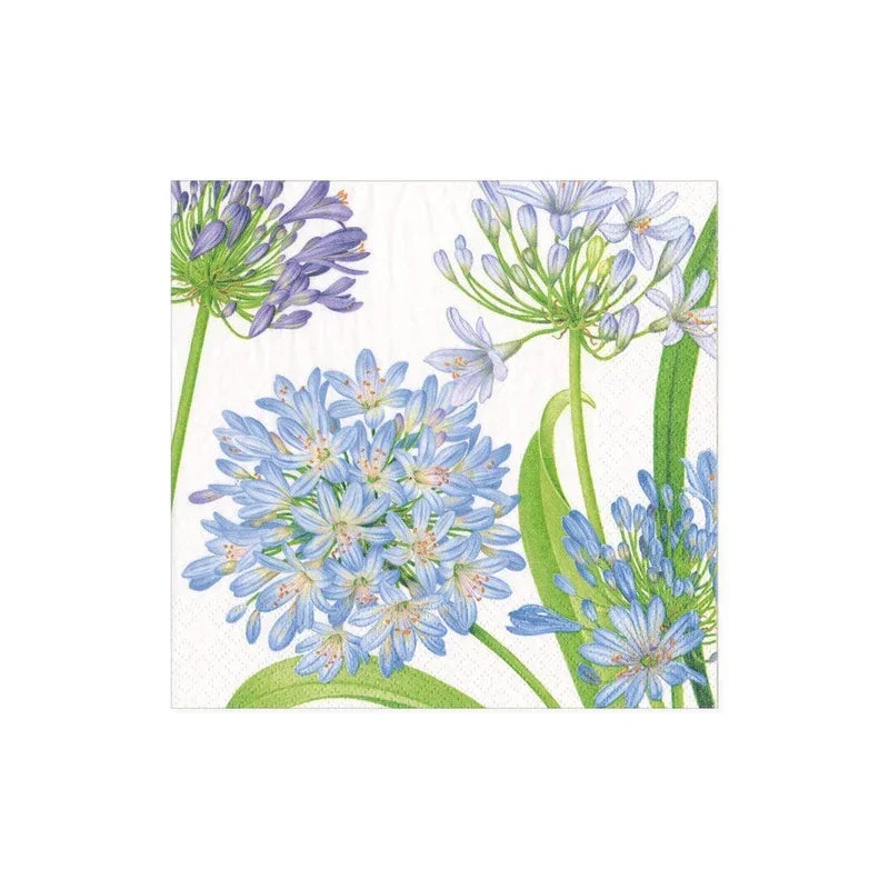 Caspari Agapanthus Garden Paper Cocktail Napkins - 20 Per Package - Marcel’s Culinary Experience