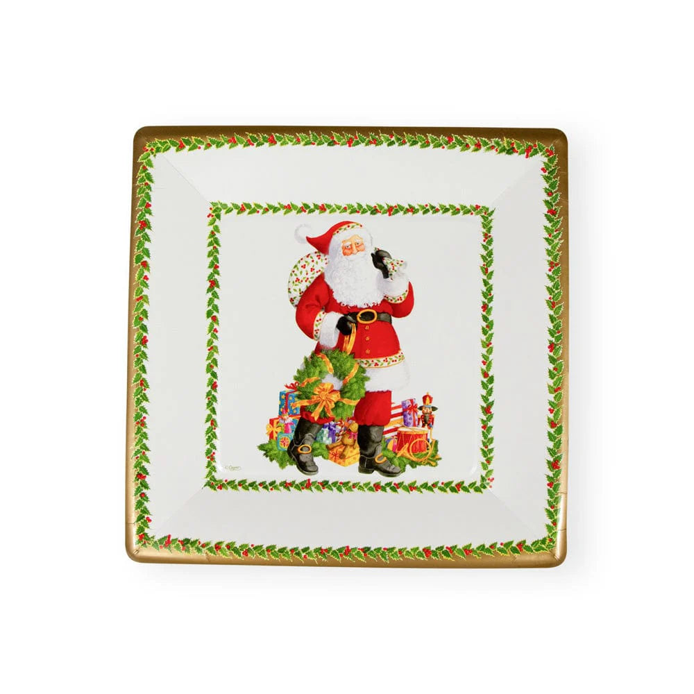 Jolly St. Nick Square Dinner Plates