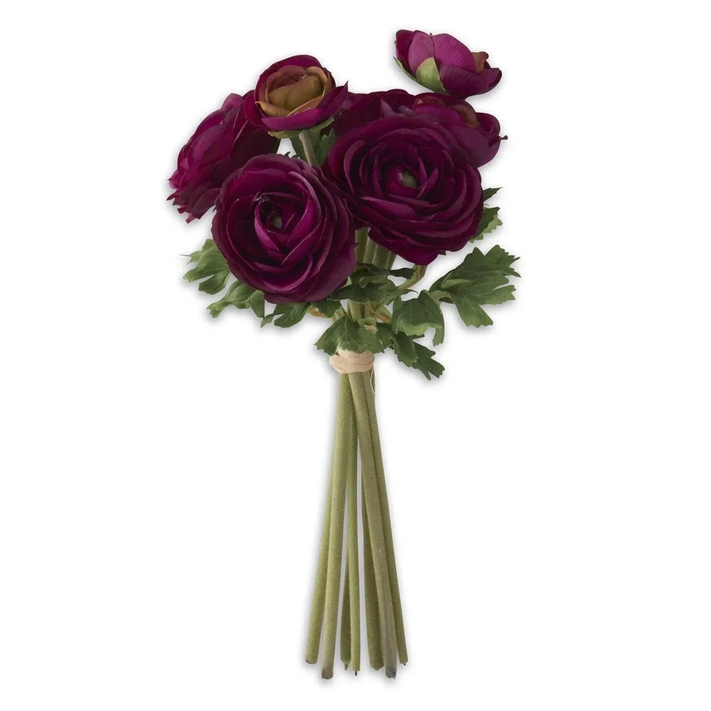 10" Dark Purple Ranunculus Bundle w/Flocked Stems - Marcel’s Culinary Experience