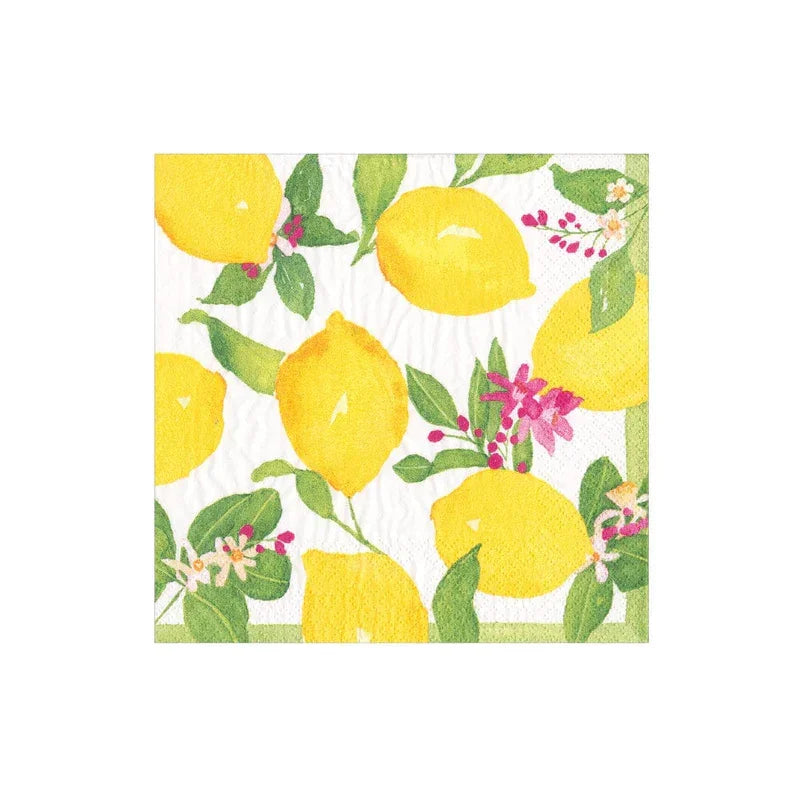 Caspari Limoncello Boxed Cocktail Napkins - 40 Per Box - Marcel’s Culinary Experience