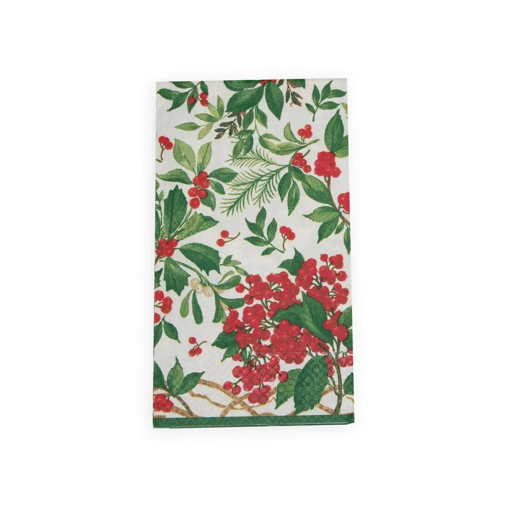 Holly Chintz White Guest Towel Napkins - 15 Per Package - Marcel’s Culinary Experience