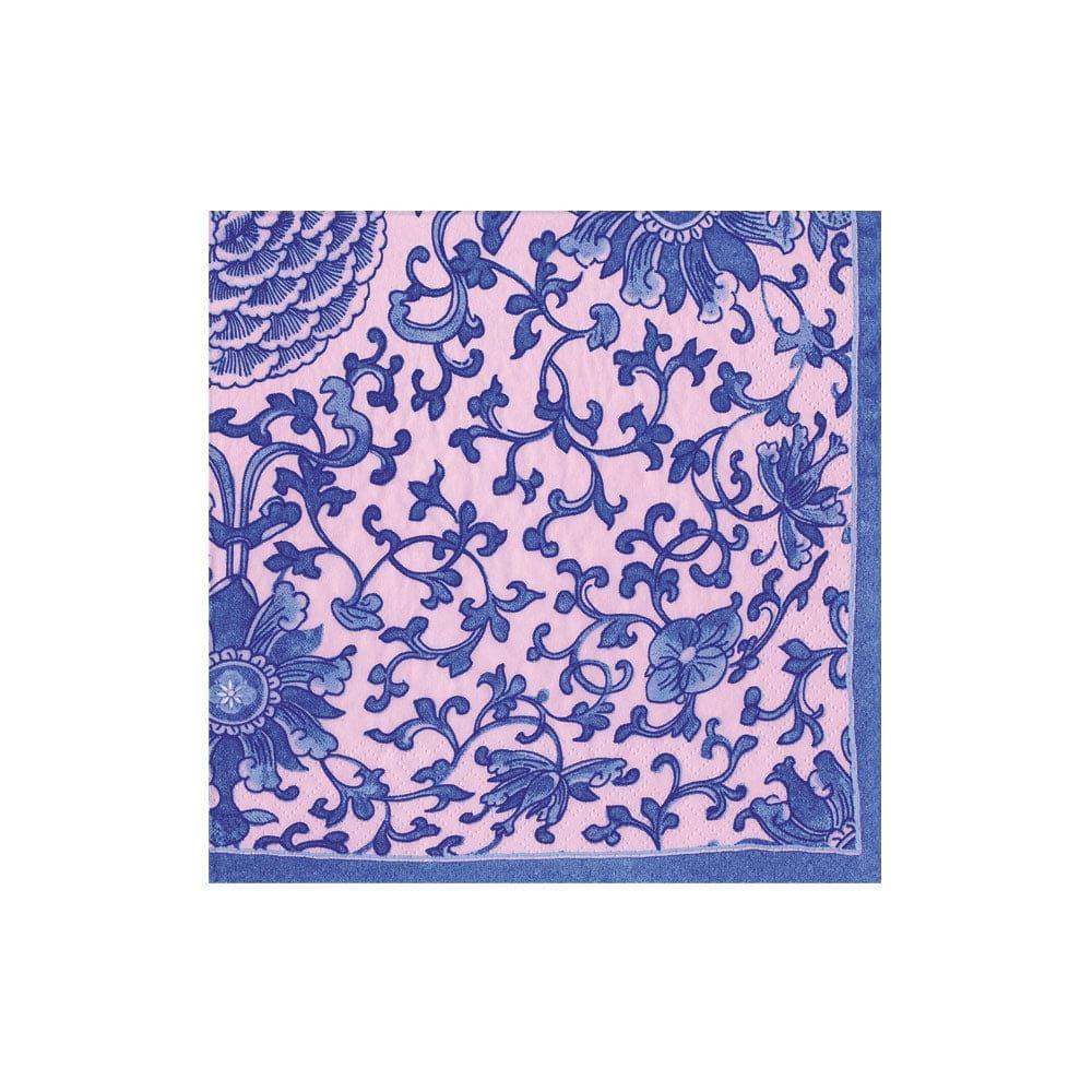 ICaspari ndigo Garden Blue/Pink Cocktail Napkin - package of 20