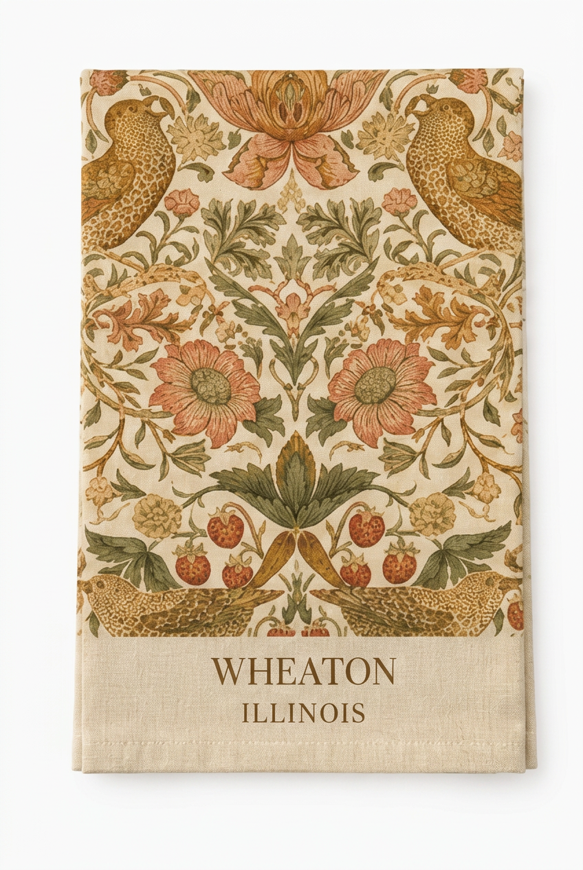 Custom Fall Pattern Tea Towel - Wheaton