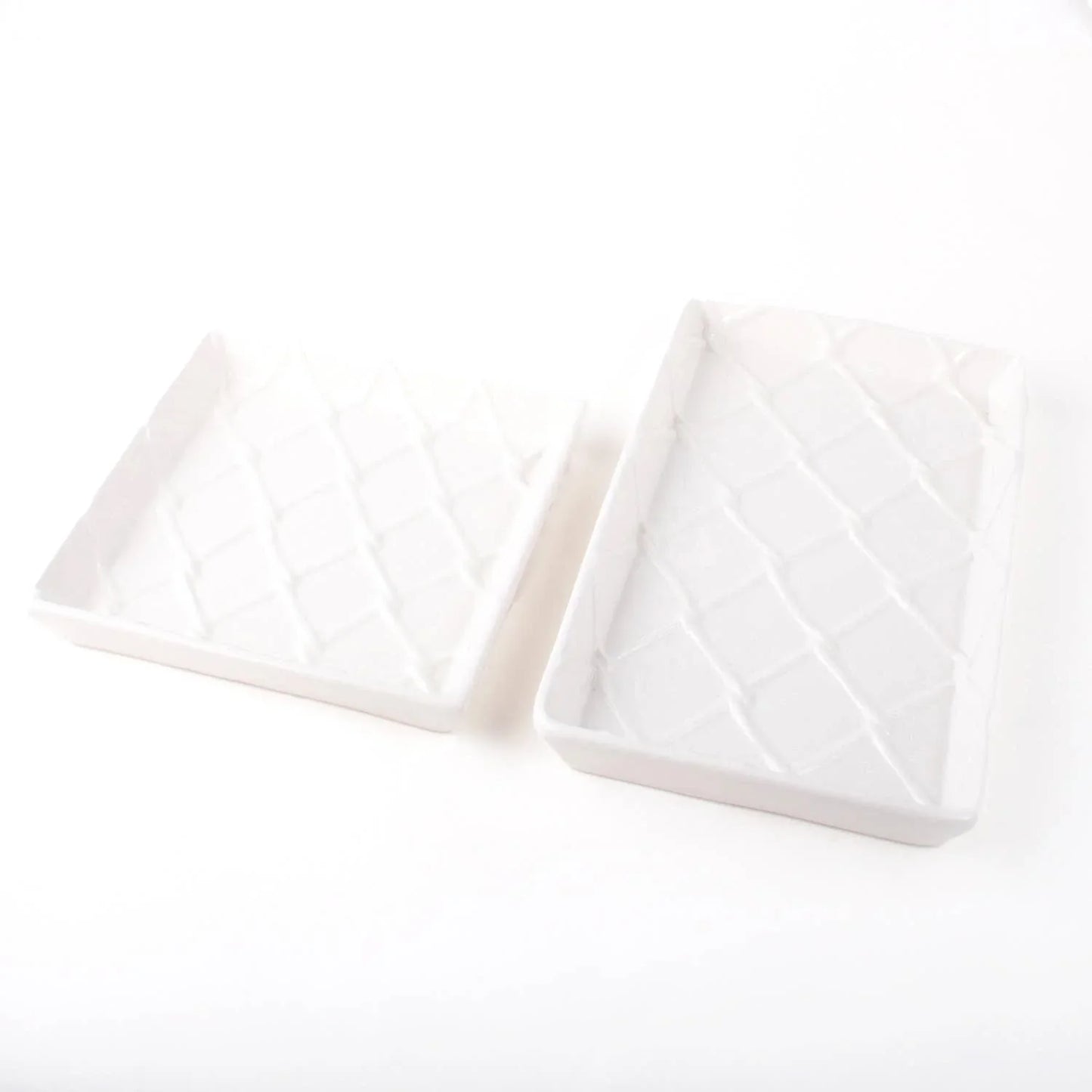 White Textured Beverage Napkin Tray - Marcel’s Culinary Experience
