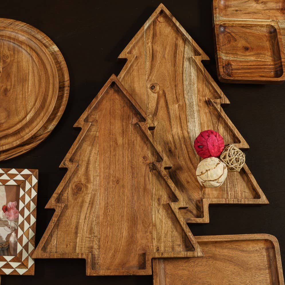 Pine Tree Wooden Serving Platter