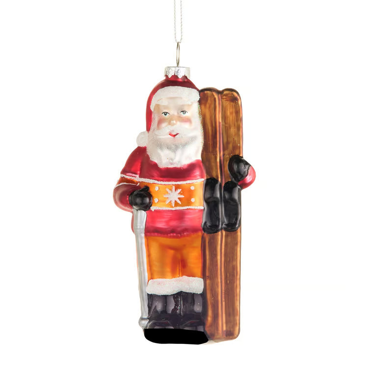 5.25 Ski Santa Ornament