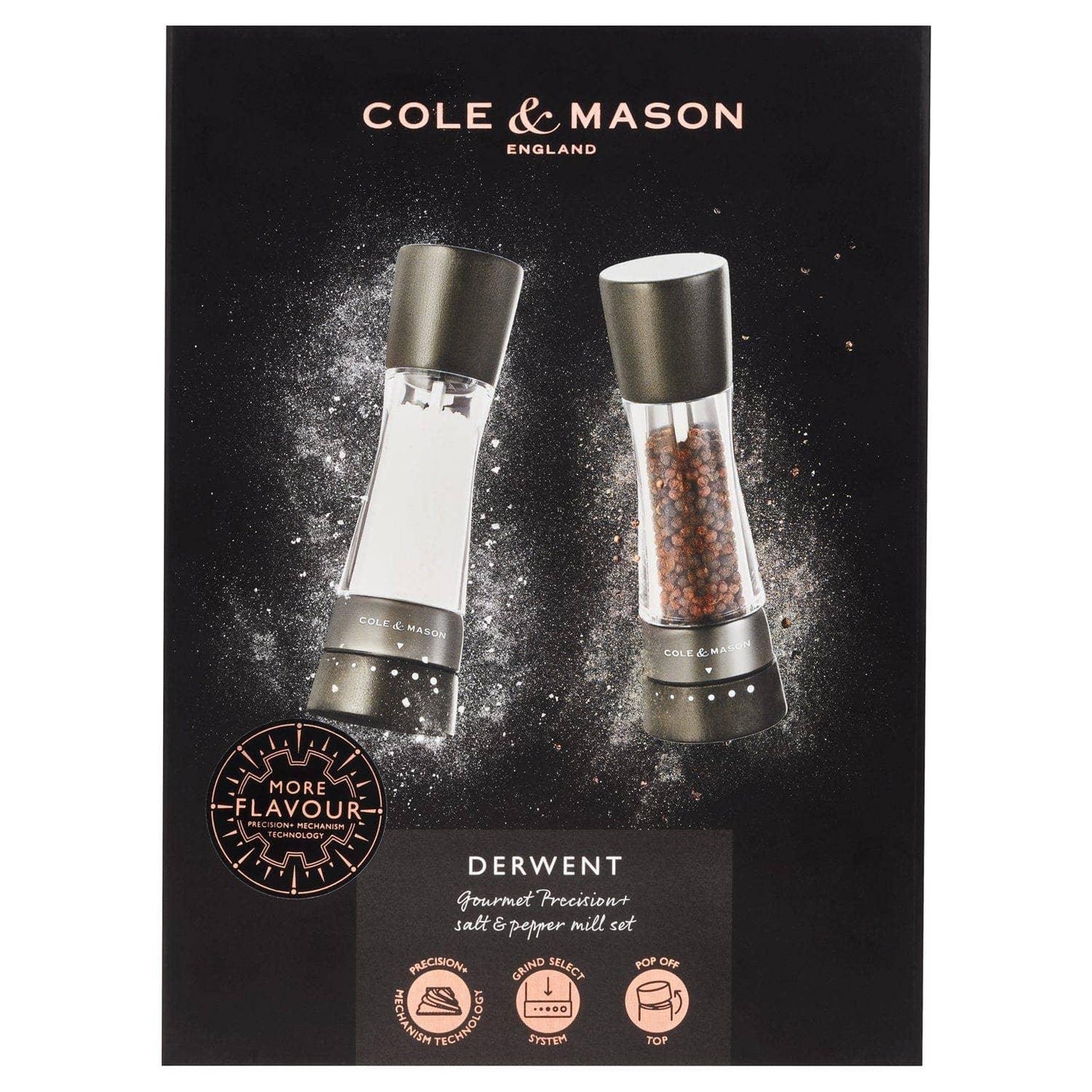 Cole & Mason Derwent Salt & Pepper Mill Gift Set, Black Wood - Marcel’s Culinary Experience