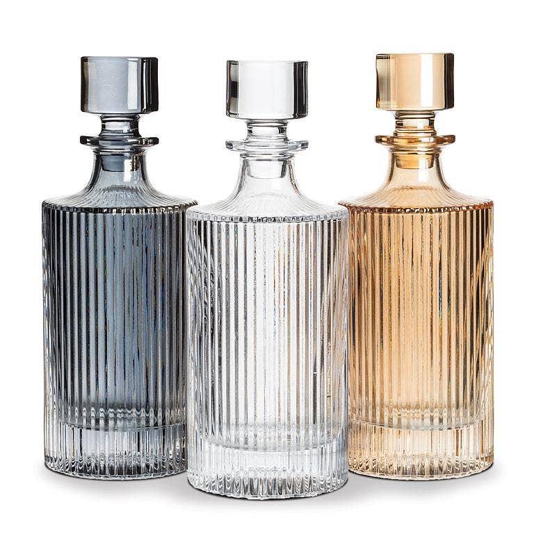Vertical Optic Decanter-Amber-10.5"H