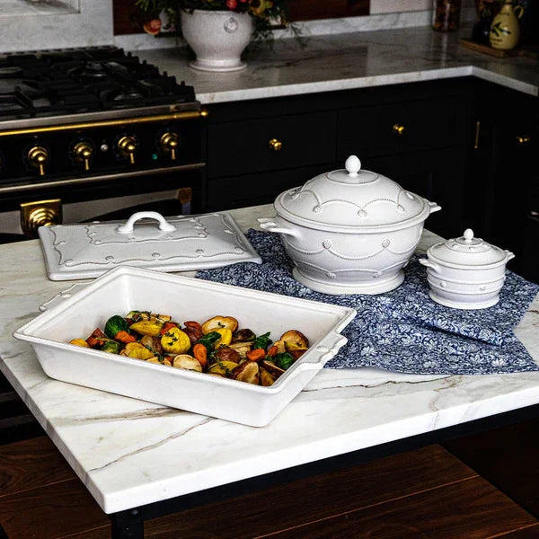 Juliska Berry & Thread 13" Rectangular Baker with Lid - Whitewash - Marcel’s Culinary Experience