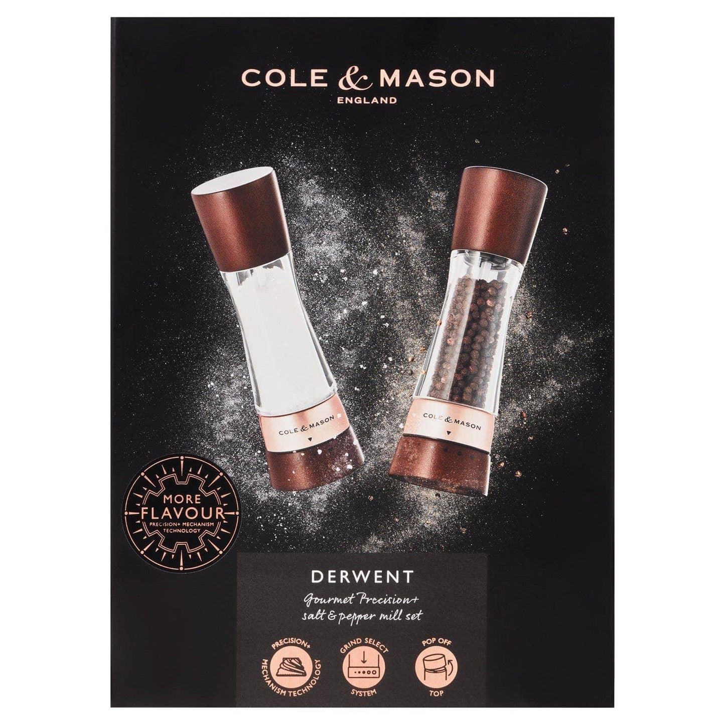 Cole & Mason Derwent Chestnut Rose Gold Salt & Pepper Set