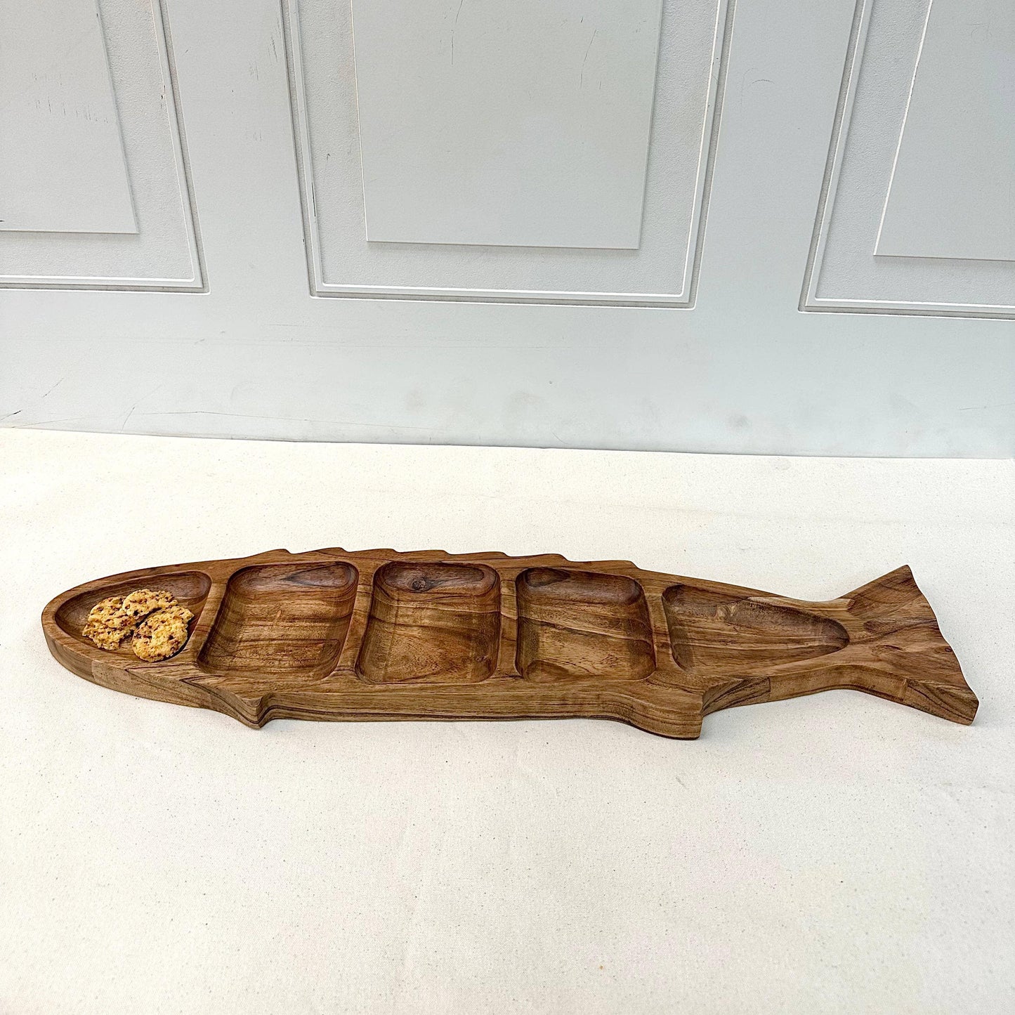 Large Coastal Wood Fish Tray - Marcel’s Culinary Experience