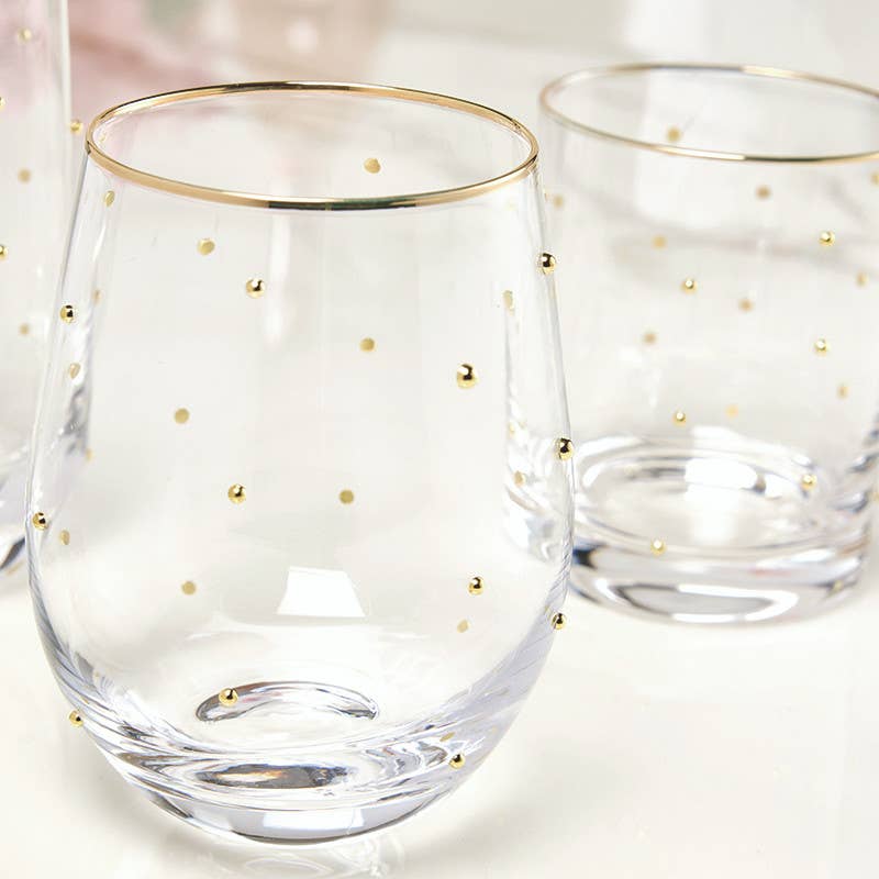 Gold Beaded - Wine Glass