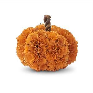 Orange Shaved Wood Pumpkin 7.5" - Marcel’s Culinary Experience