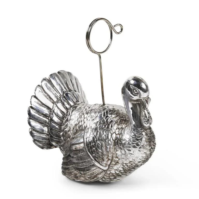 Resin Turkey Card Holders Silver 4 " - Marcel’s Culinary Experience