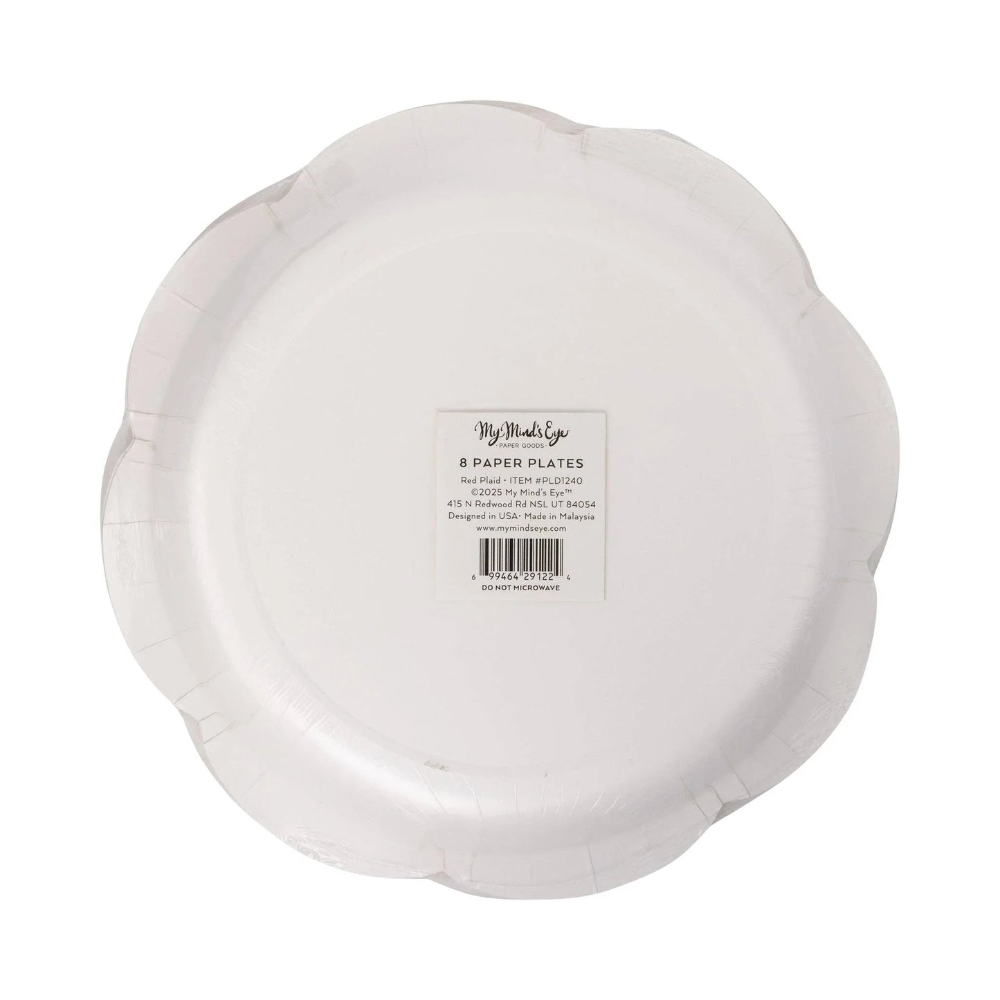 Red Christmas Plaid Round Scalloped Plate - Marcel’s Culinary Experience