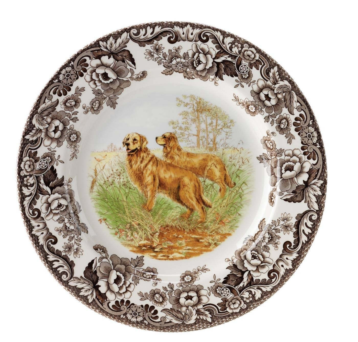 Spode Woodland Golden Retriever Dinner Plate