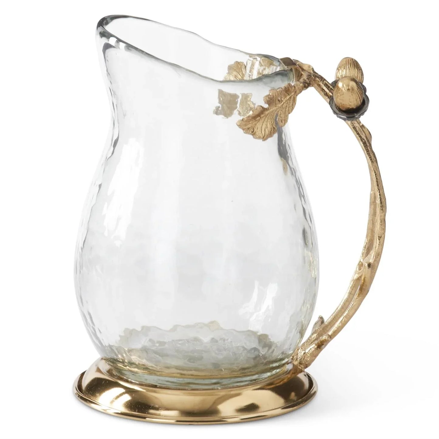 Gold Acorn Handle Glass Pitcher 8.5" - Marcel’s Culinary Experience