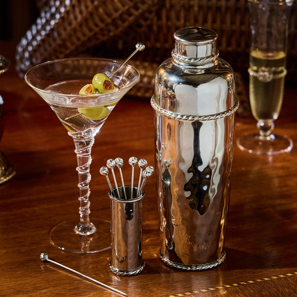 Juliska Graham Cocktail Picks and Holder