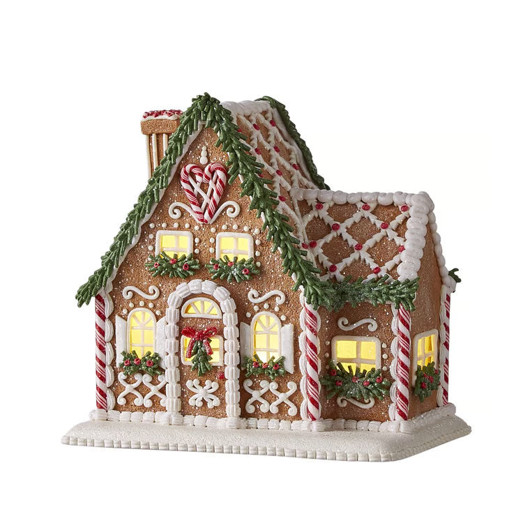 8.75 Lighted Gingerbread House with Chimney