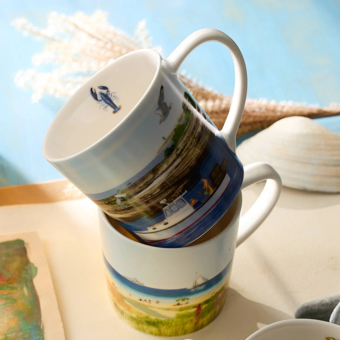 Caskata X Felix Doolittle By the Sea Mugs, Set of 4