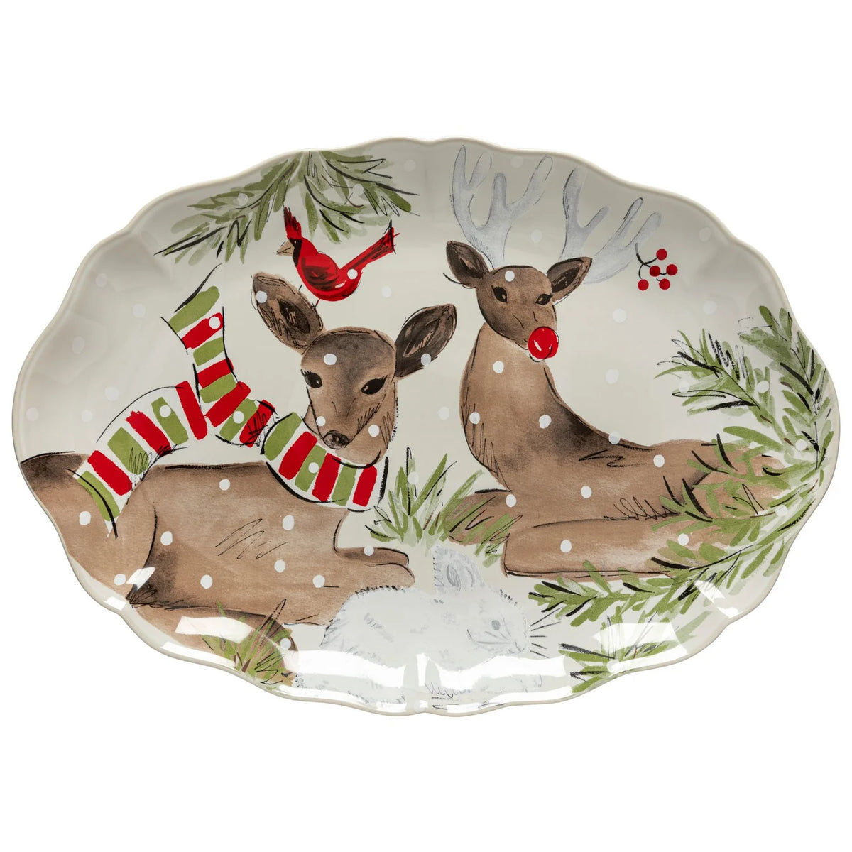 Costa Nova Deer Friends Large Oval Platter