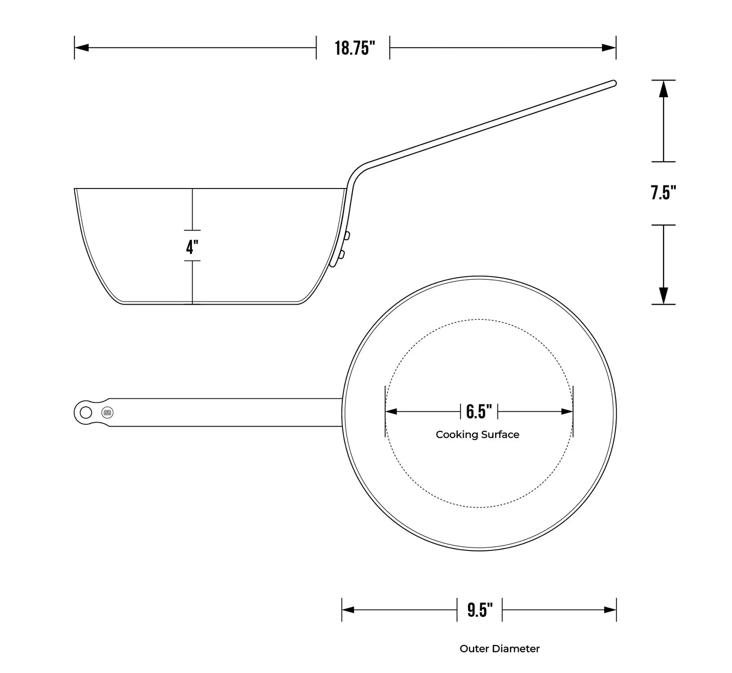DeBuyer Mineral B Pro Carbon Steel Country Fry Pan - 9.5" - Marcel’s Culinary Experience