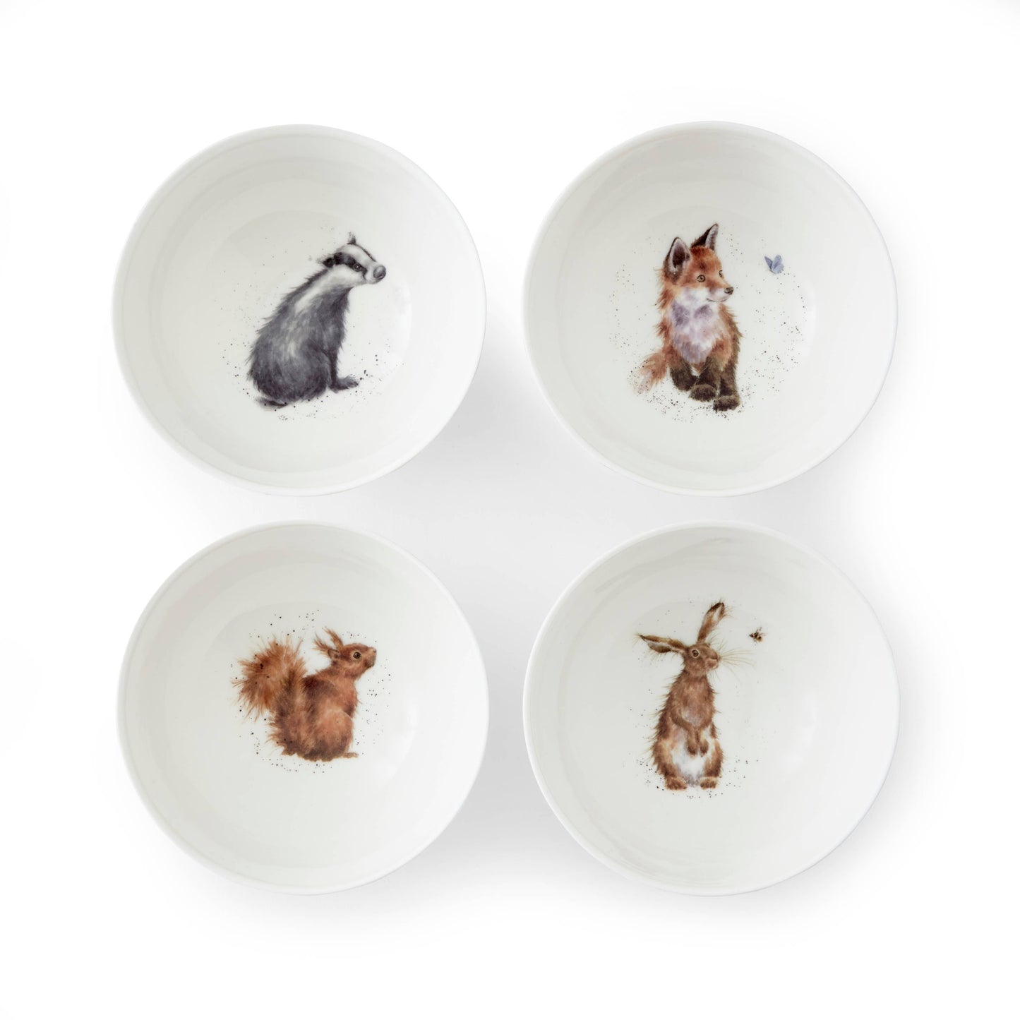 Wrendale Deep Bowls - Set of 4 (Badger, Hare, Squirrel, Fox)