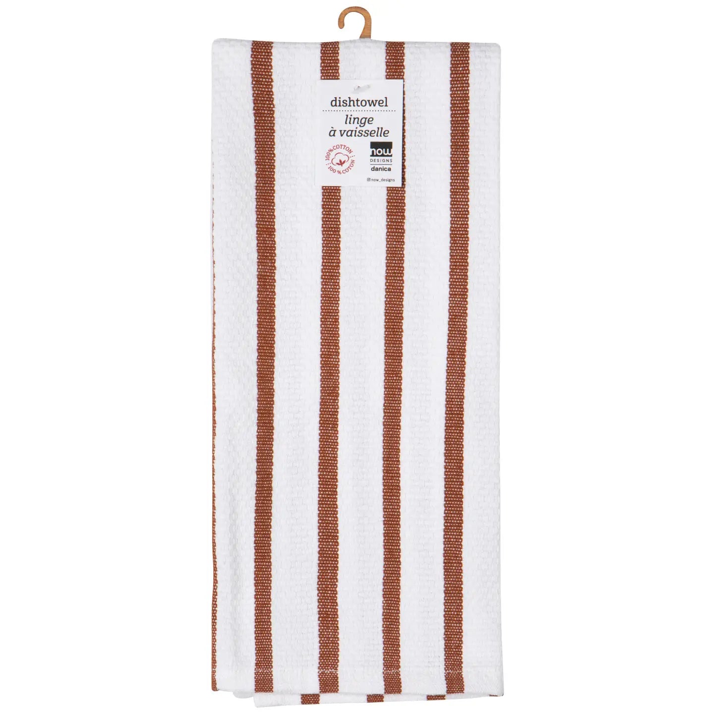Basketweave Chestnut Brown Dishtowel