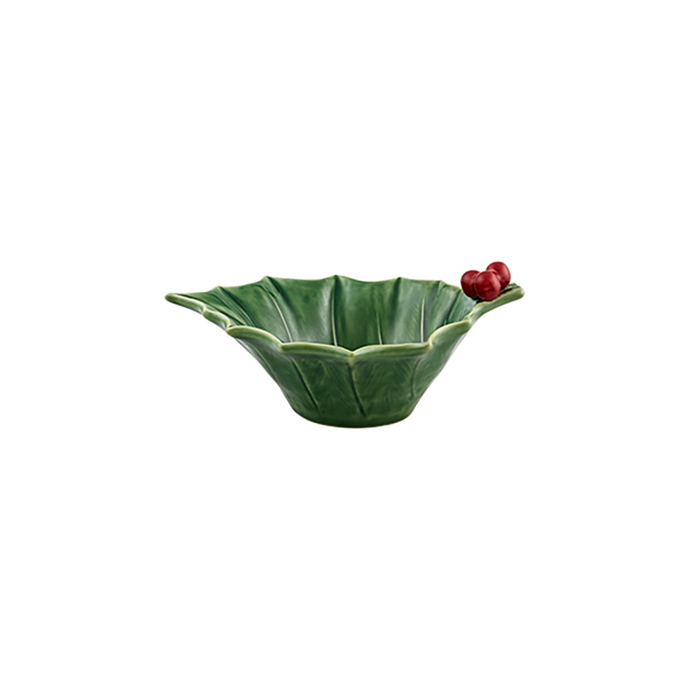 Bordallo Pinheiro Holly Earthenware Bowl | Green