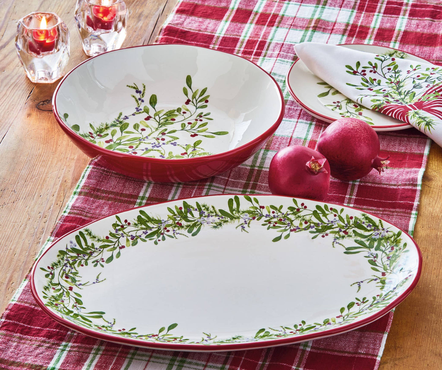 Winter Berries Platter Large Multi Earthenware