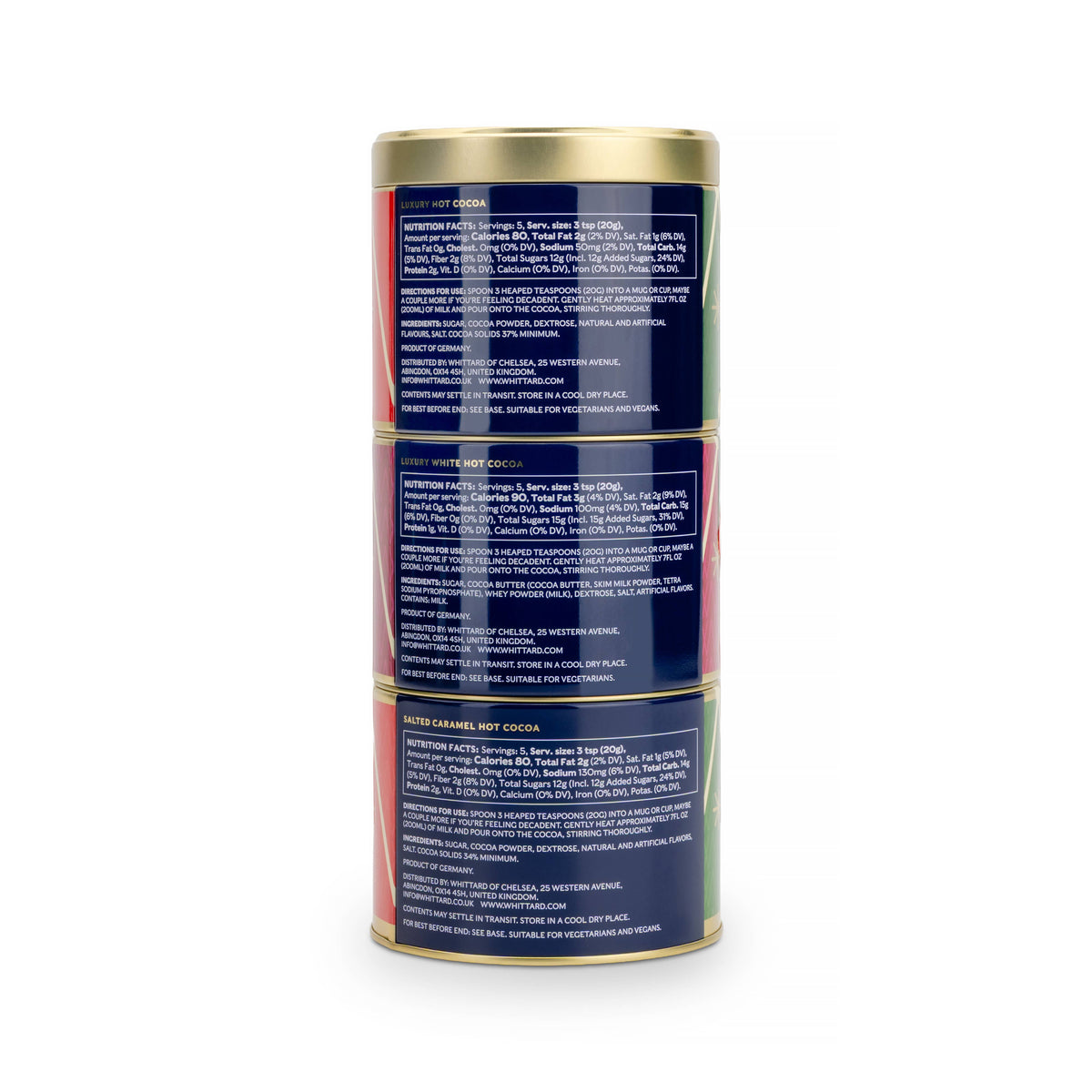 Whittard Hot Chocolate Stacking Tin 3x 3.53oz