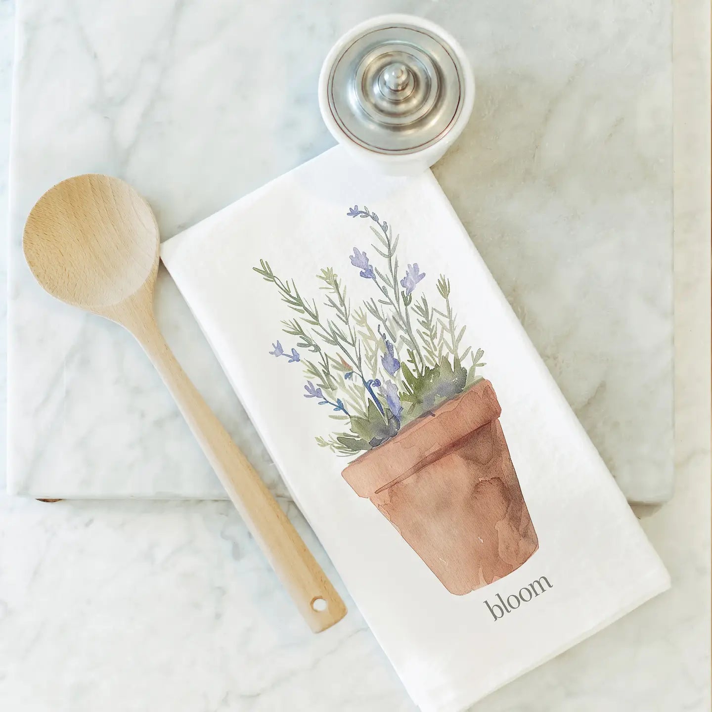Bloom Floral Tea Towel - Stonewashed Cotton