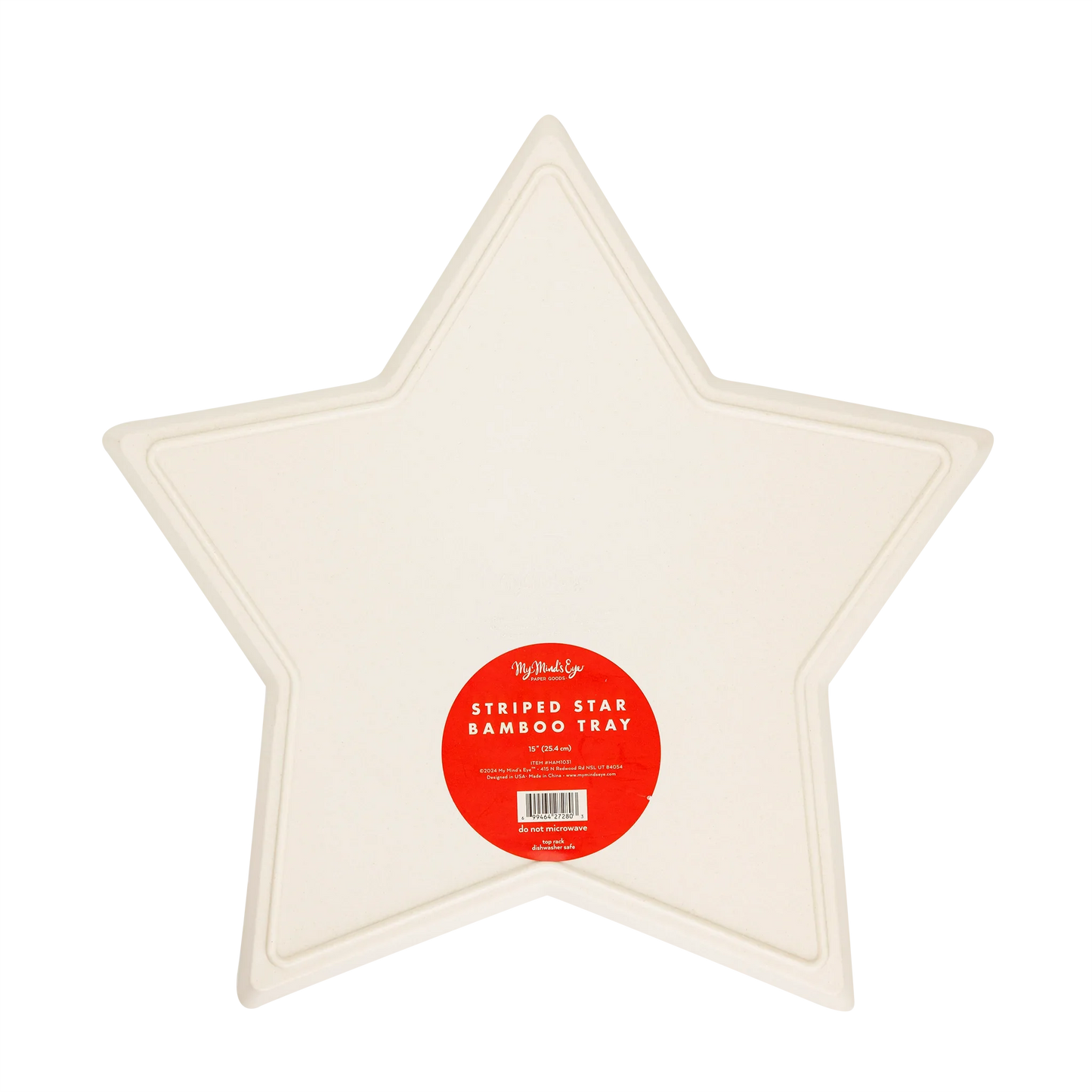Hamptons Star Shaped Red Stripe Reusable Bamboo Tray - Marcel’s Culinary Experience