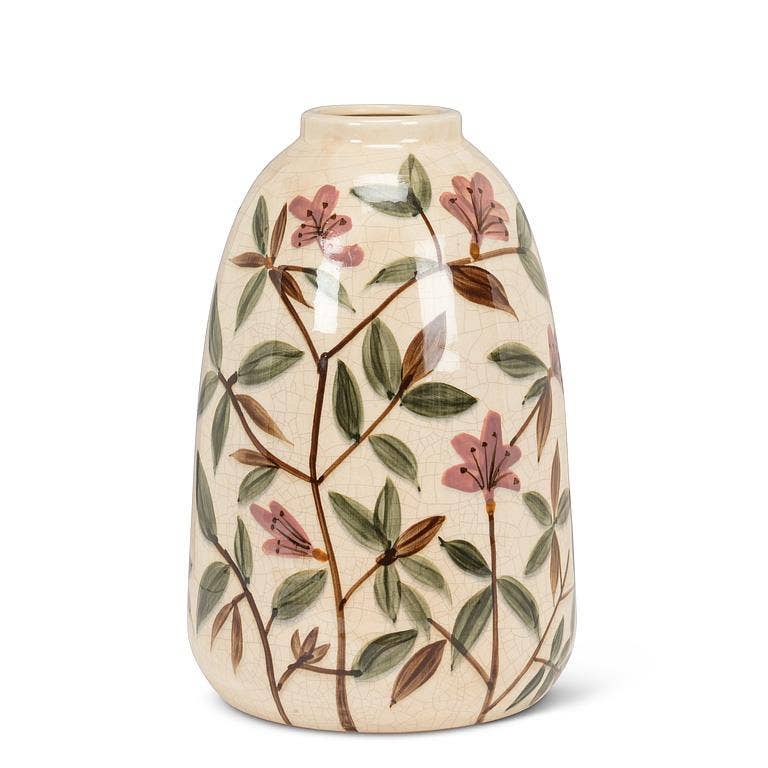 Pink Floral Tall Vase
