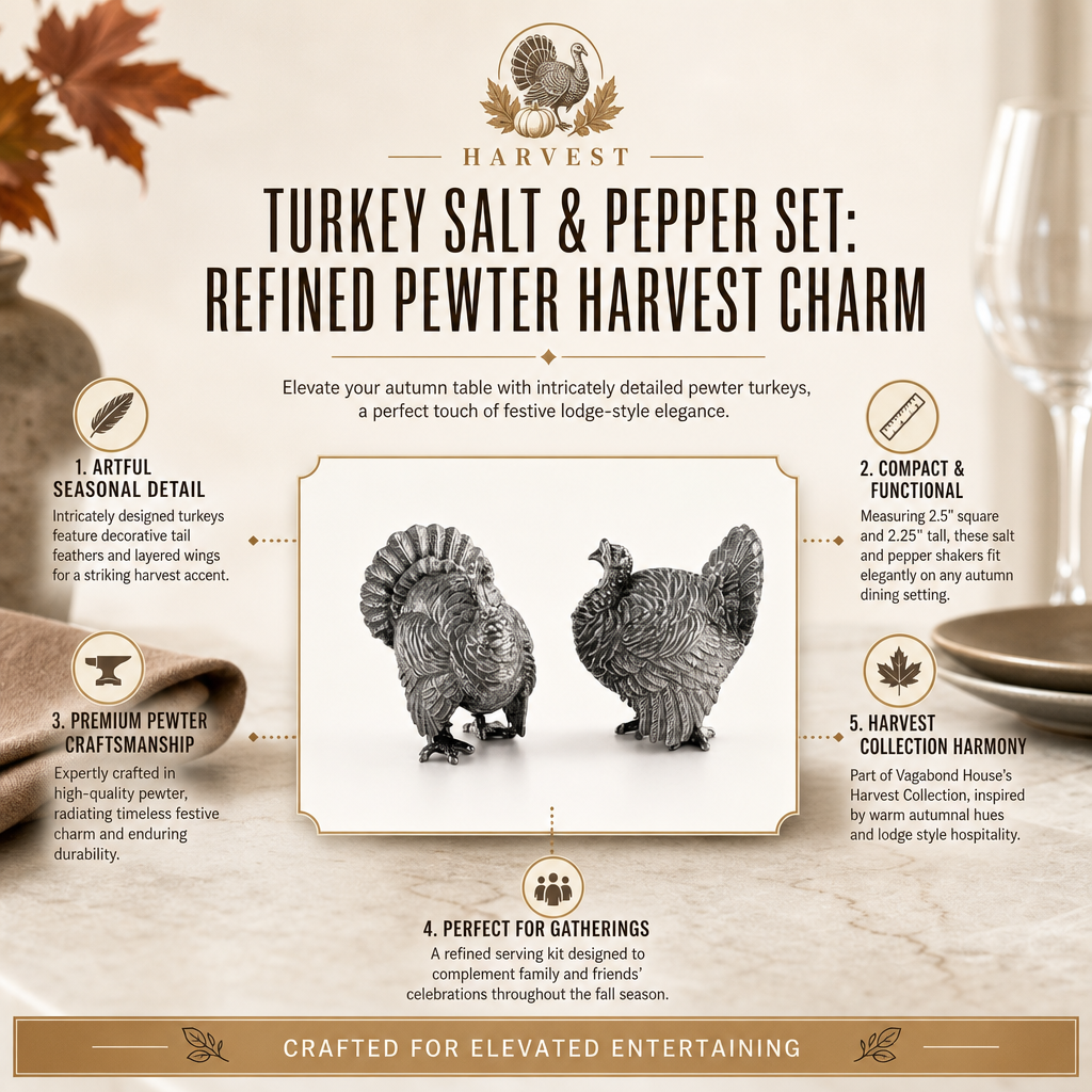 Pewter Turkey Salt & Pepper Shakers