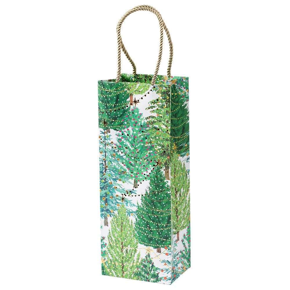 Christmas Trees with Lights Bottle Bag