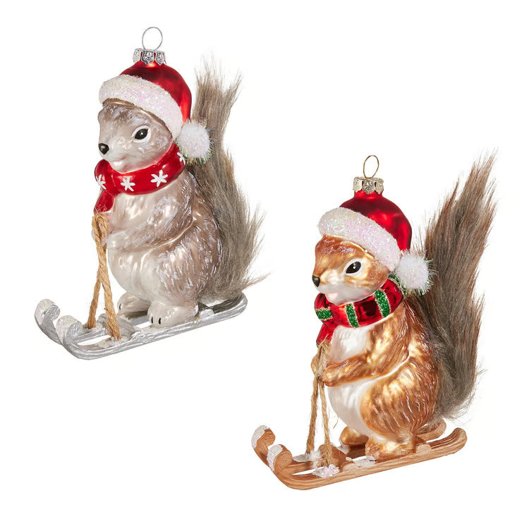 4.75 Skiing Squirrel Ornament