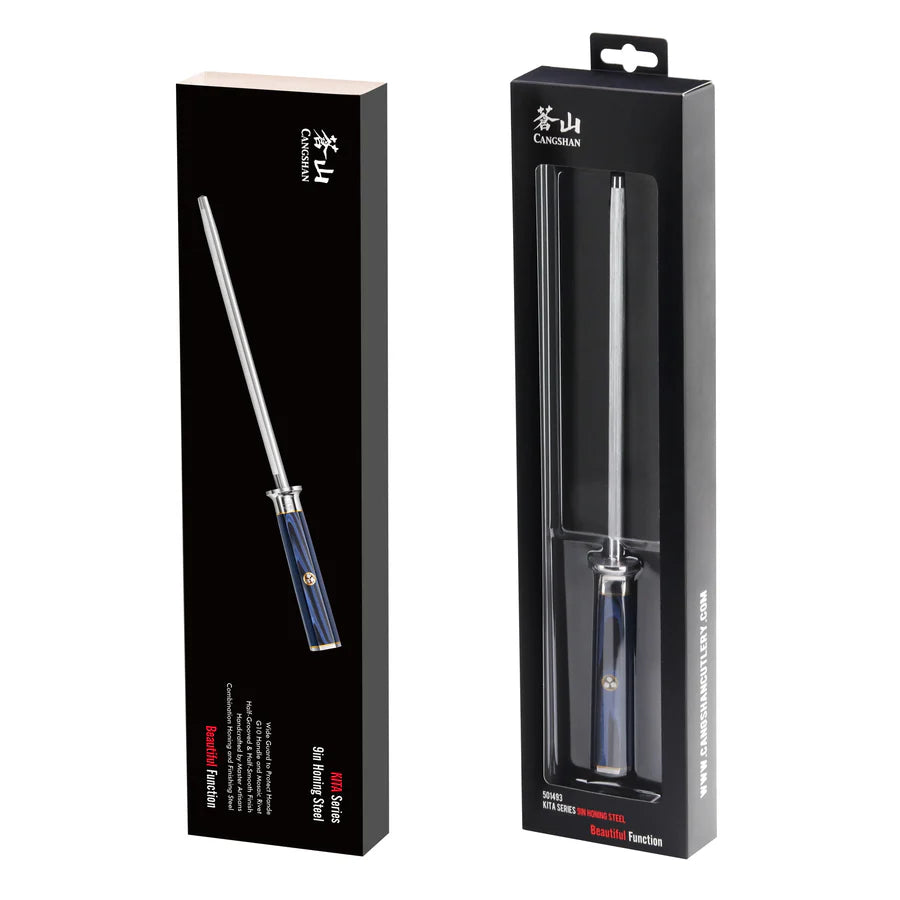 Cangshan KITA Series 9-Inch Honing Steel, Diamond-Coated Knife Sharpener