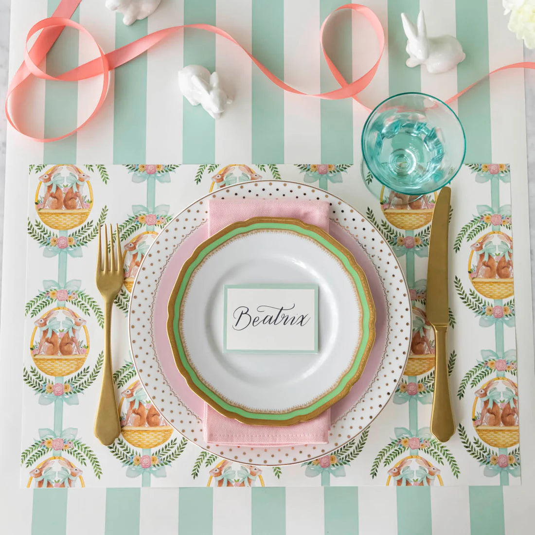 Hester & Cook Laurel Bunny Baskets Placemat