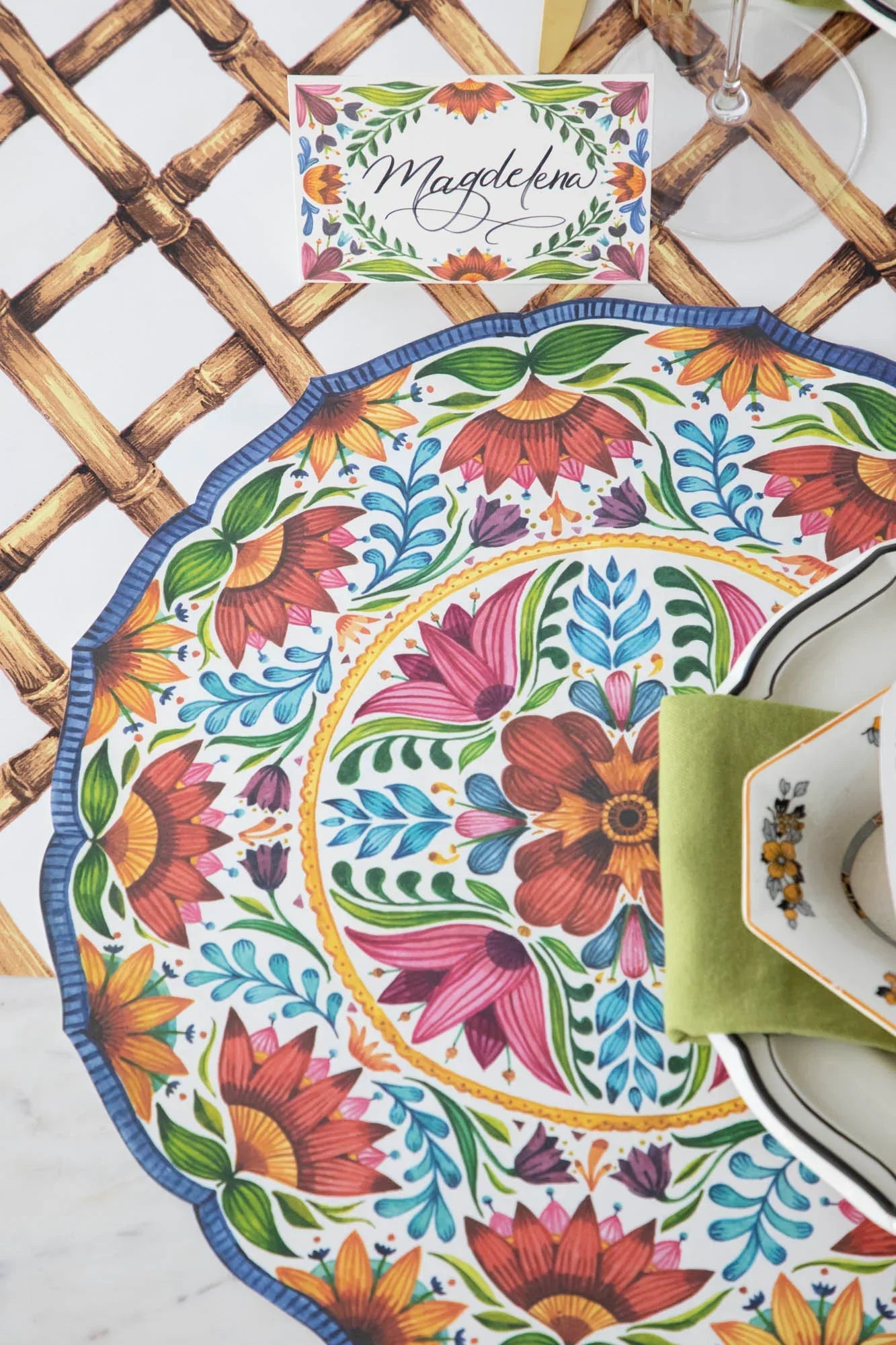 Hester & Cook Die-cut Fiesta Floral Placemat - Marcel’s Culinary Experience