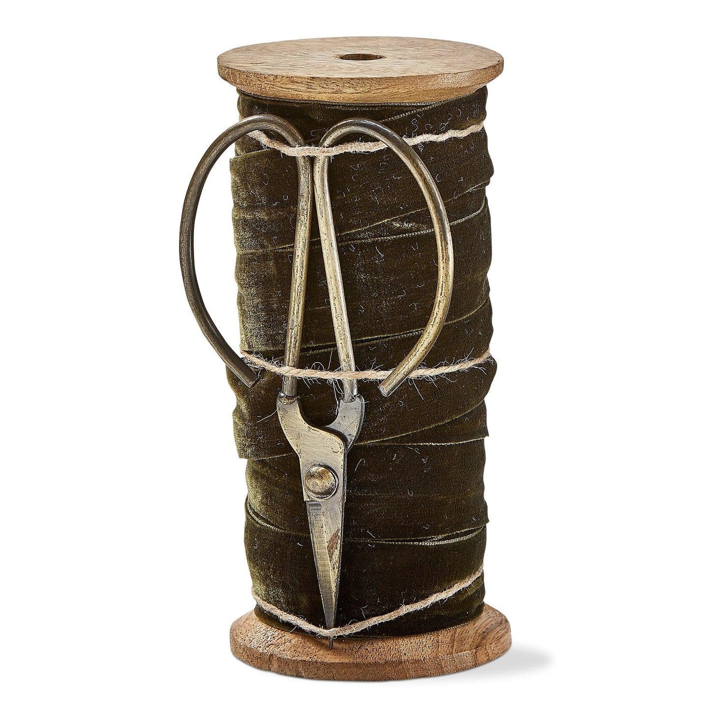 Velvet Ribbon With Scissor Spool - Dark Green - Marcel’s Culinary Experience